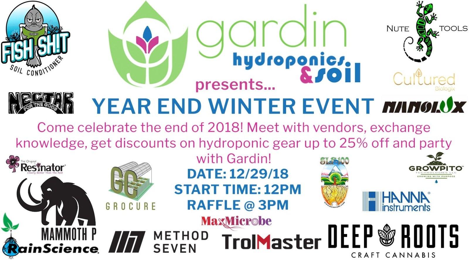 Gardin End of Year Winter Event - December 29, 2018 - Gardin Warehouse