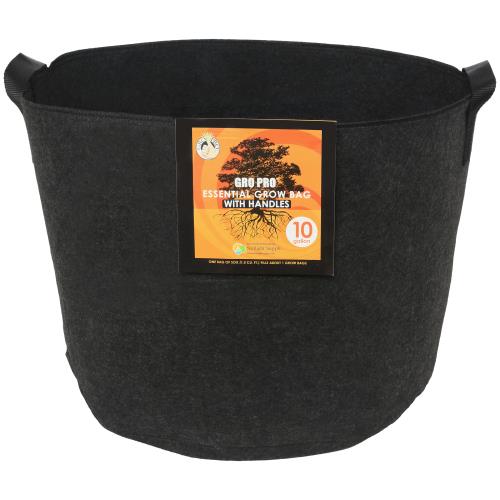 Containers - Gro Pro Essential Round Fabric Pot, Black - 849969018066- Gardin Warehouse