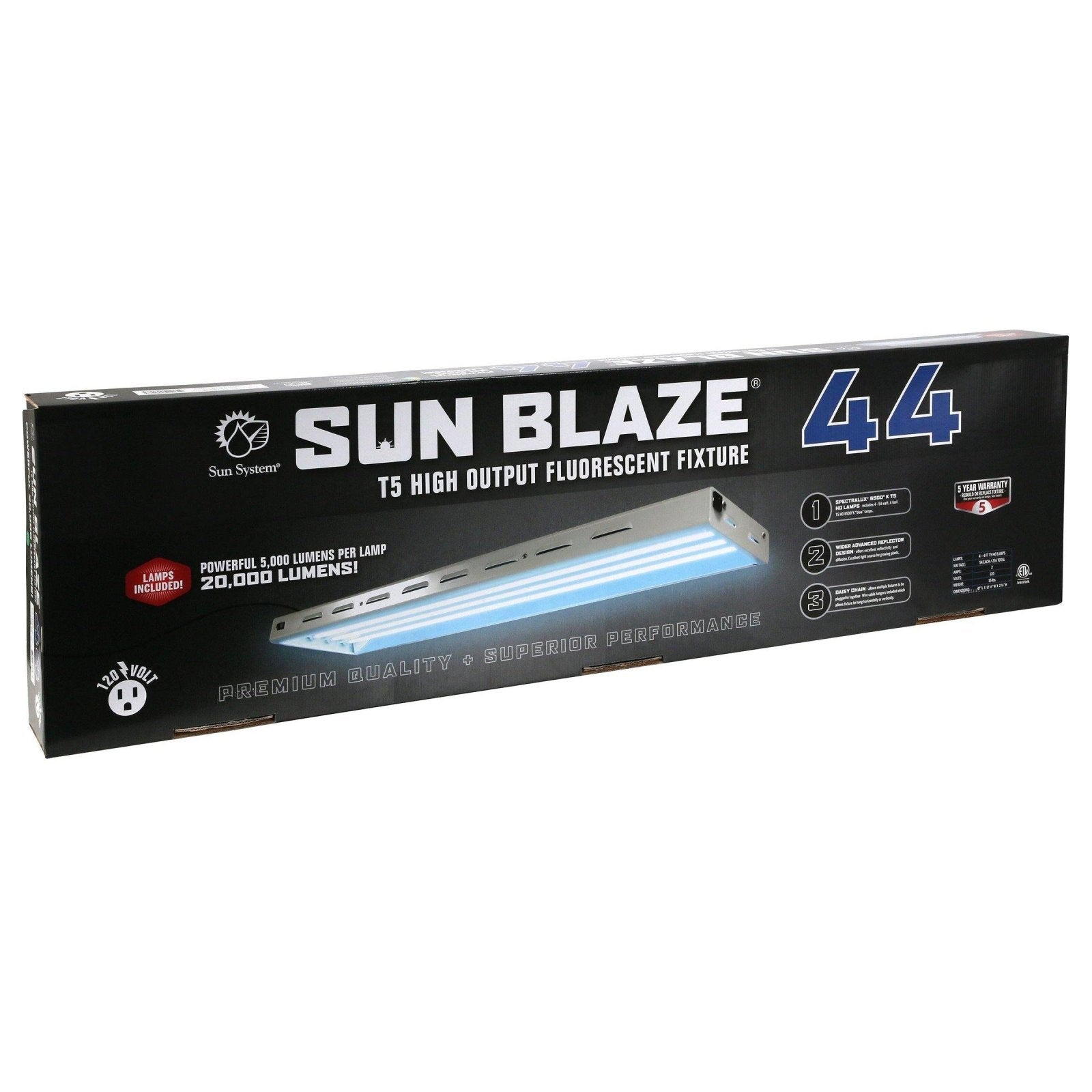 Lighting - Sun Blaze - T5 HO 44 - 4’, 4 Lamp, 120 Volt - 870883004965- Gardin Warehouse